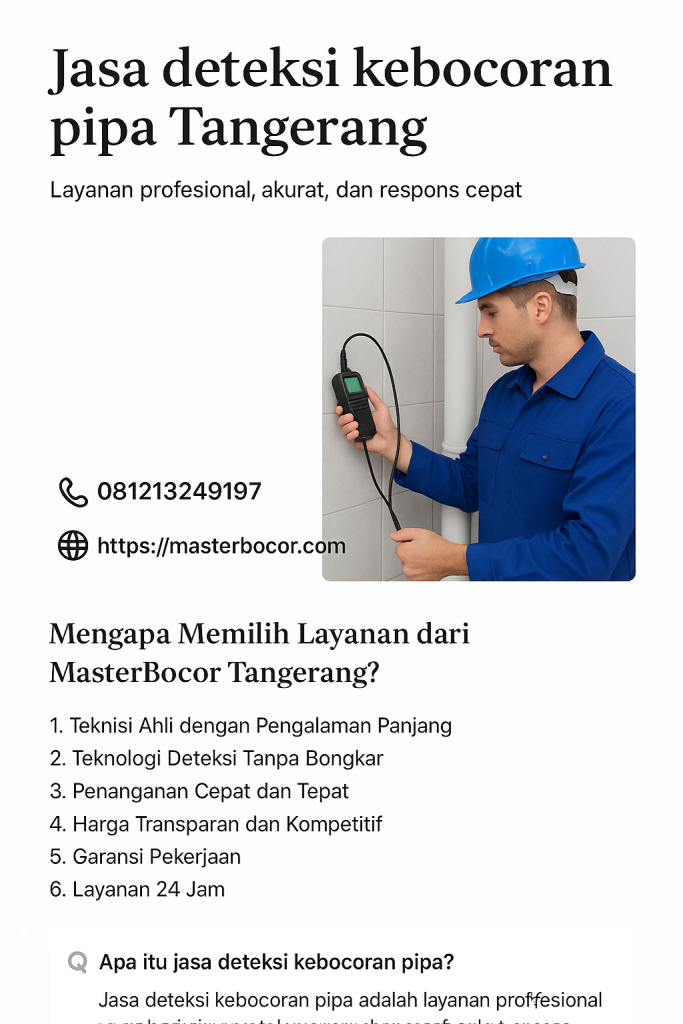 cek pipa bocor tangerang